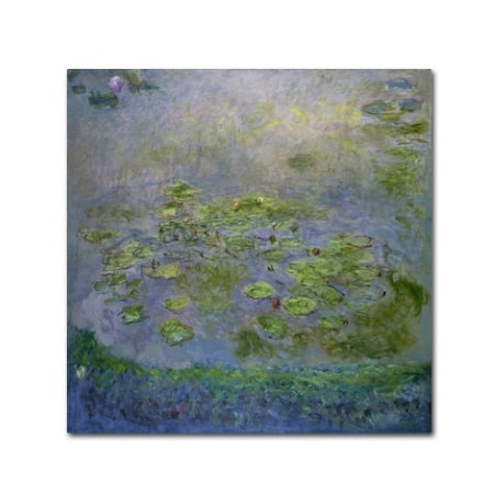 Monet 'Nympheas Waterlilies' Canvas Art,35x35